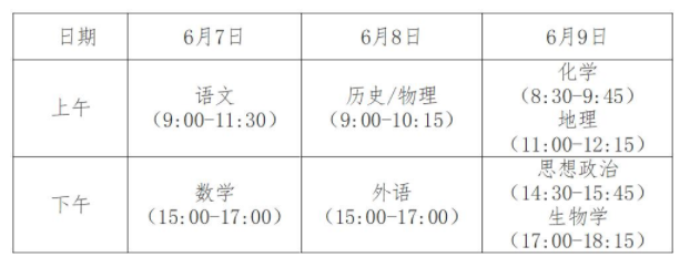 安徽高考时间是几月几号 安徽高考时间是几月几号